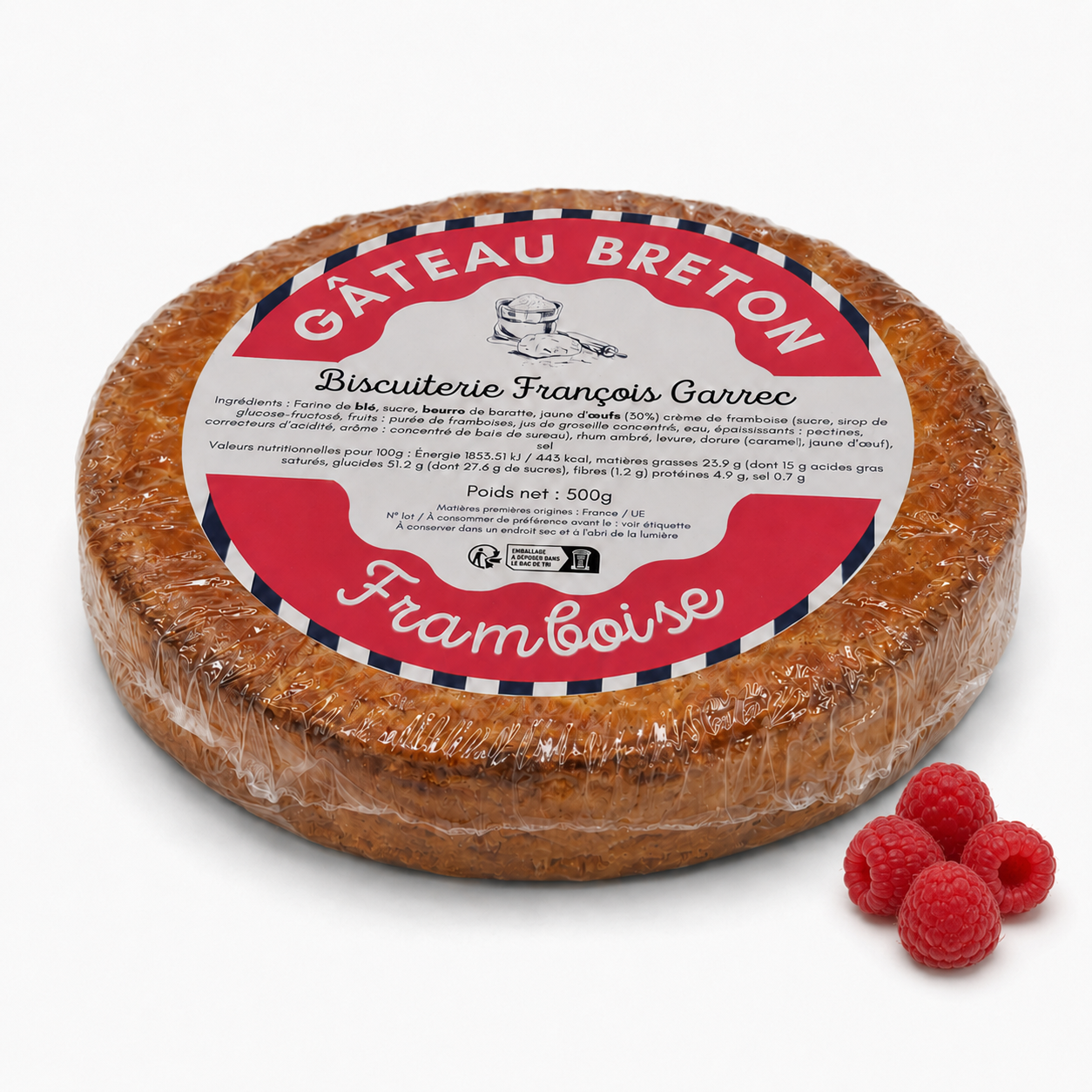 Gâteau breton fourré à la crème de framboise - 500g Nouvelle recette – Image 2