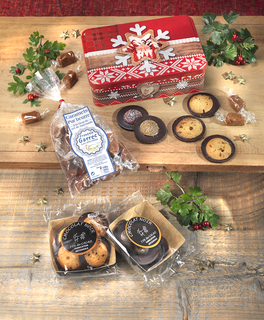 Coffret de Chocolats et Caramels, spécial Noël - Biscuiterie François Garrec