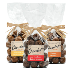 Lot de 3 sachets de billes croustillantes chocolatées - 450g