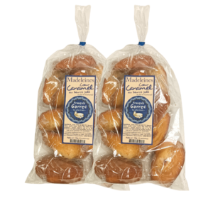 Lot de 2 sachets de madeleines coeur caramel