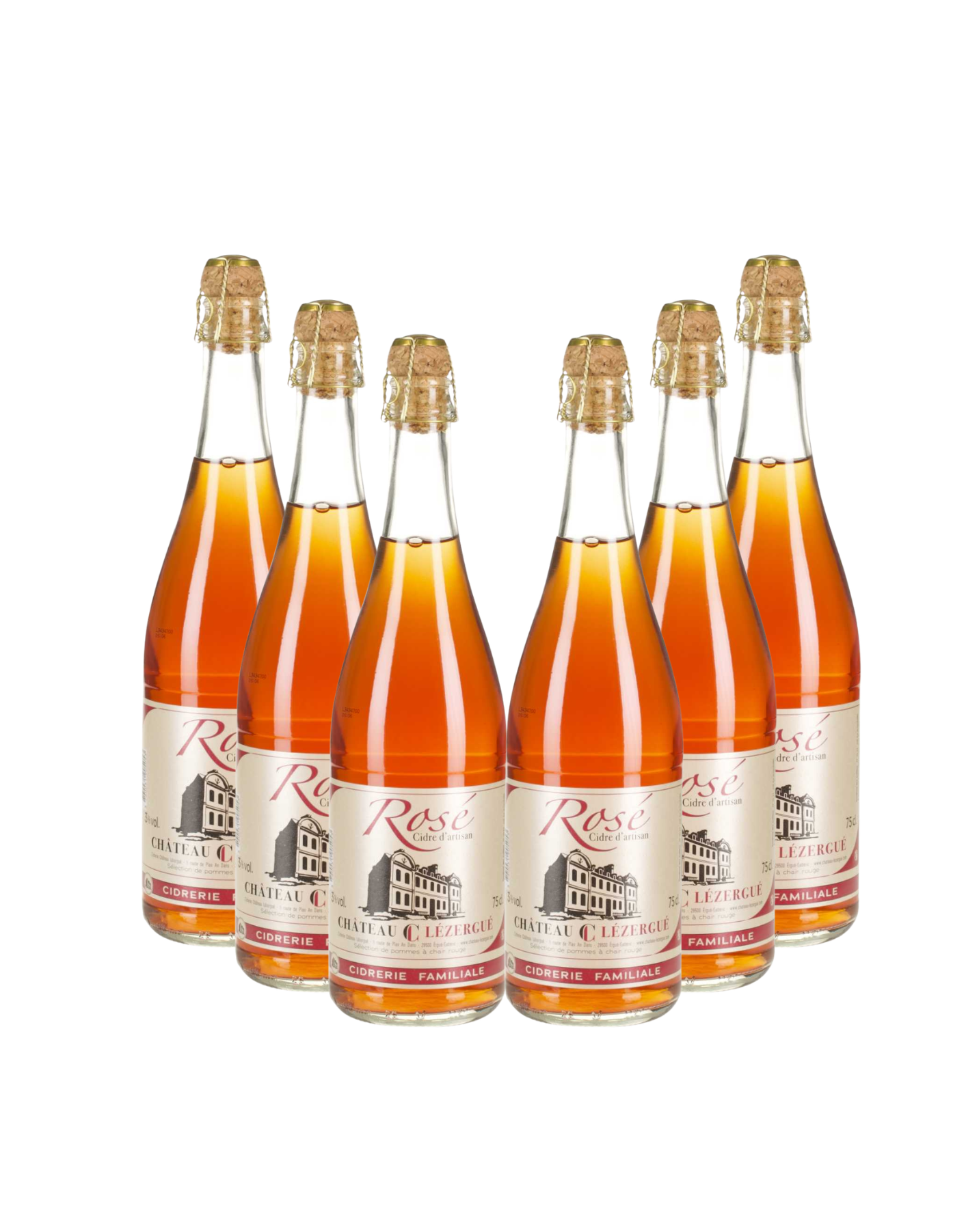 Lot de 6 Cidres rosé de Lézergué - 75cl x6